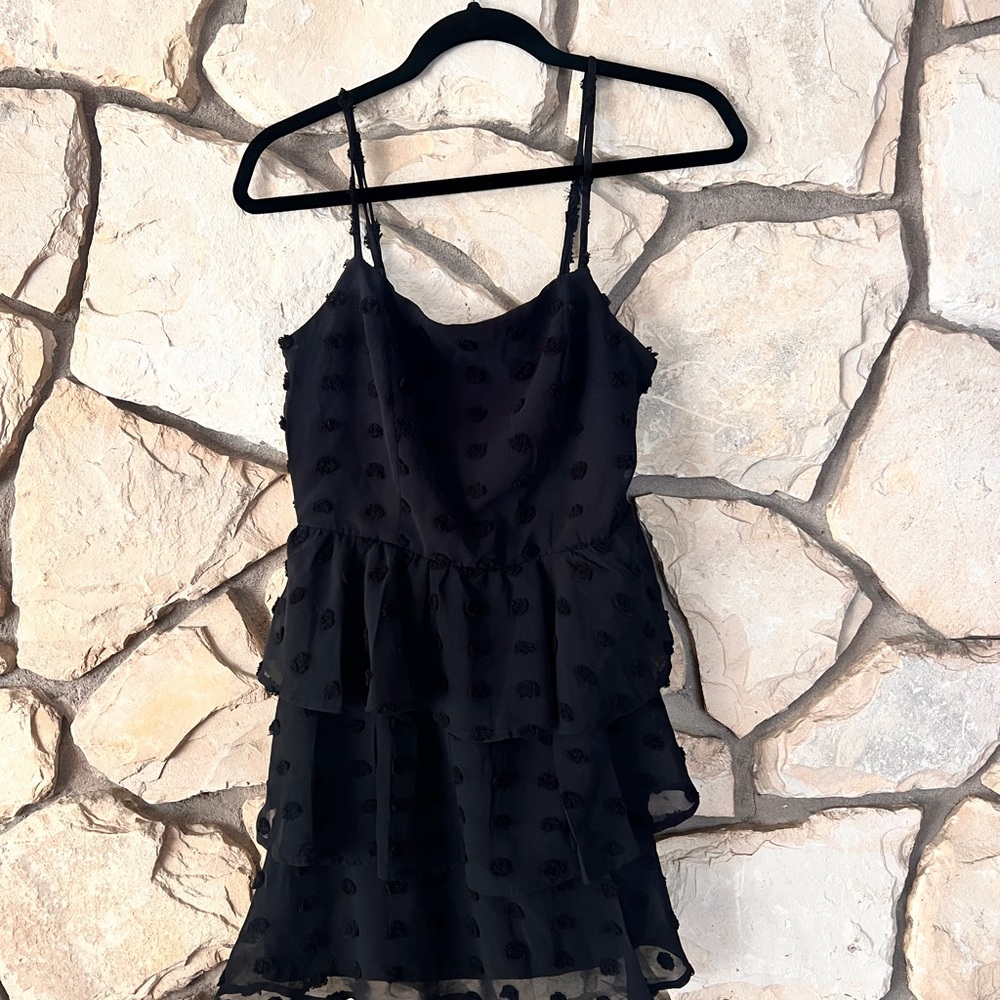 Row A Black Ruffle Dress - S (Juniors)